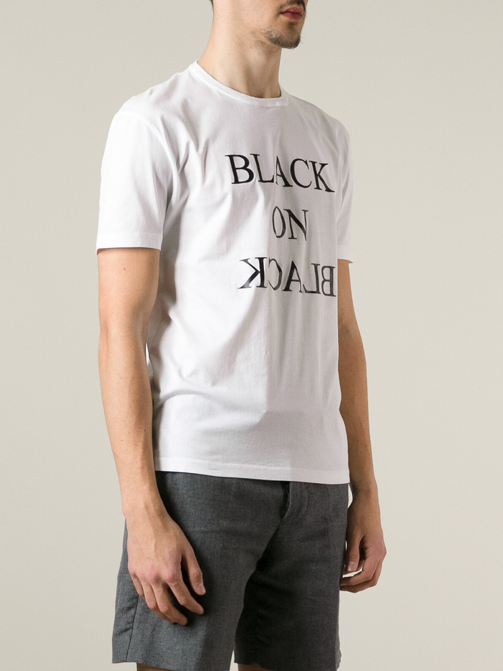 Neil barrett Black On Black Tshirt in White for Men | Lyst