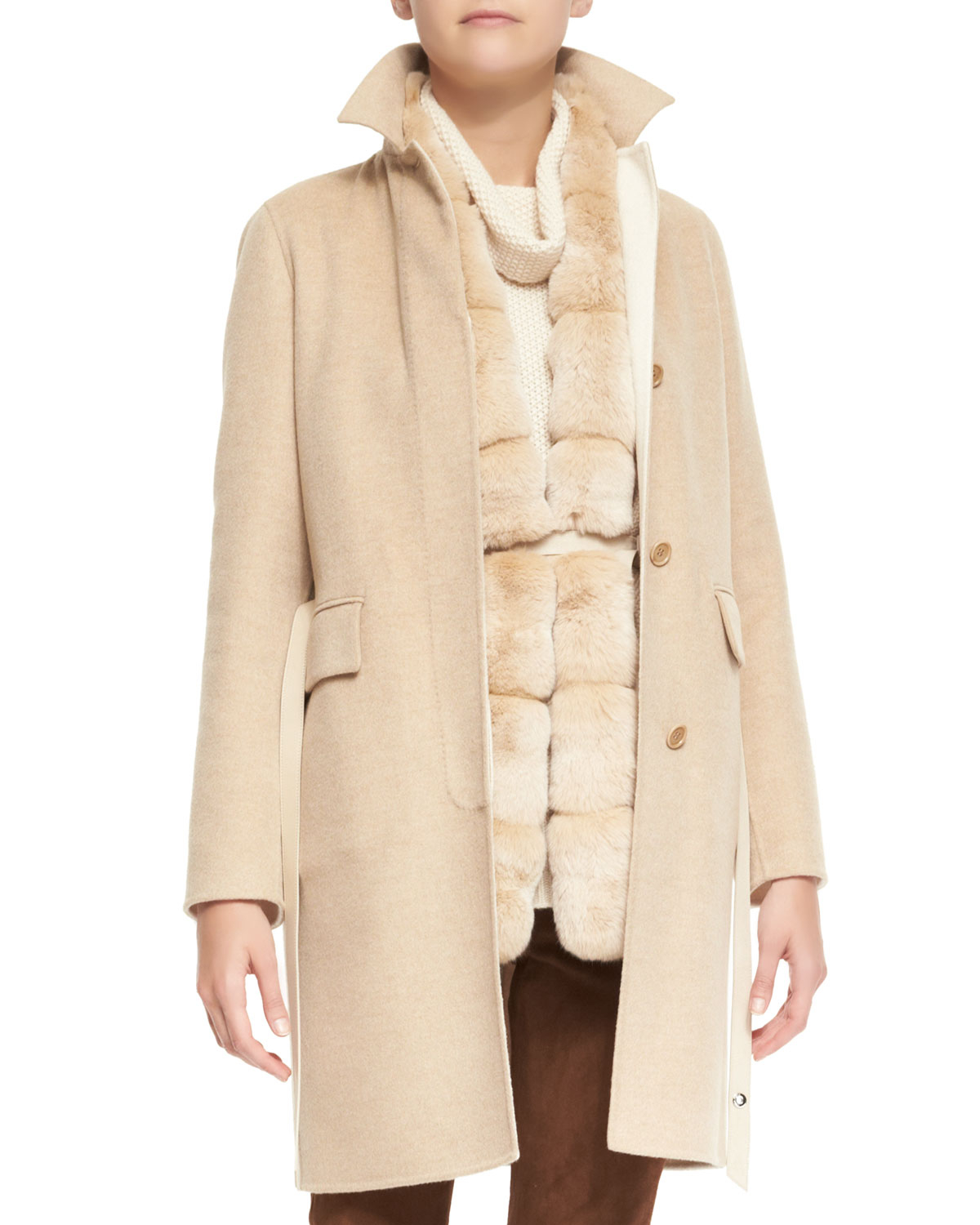 Loro piana Winter Lanford Cashmere Coat in Natural | Lyst