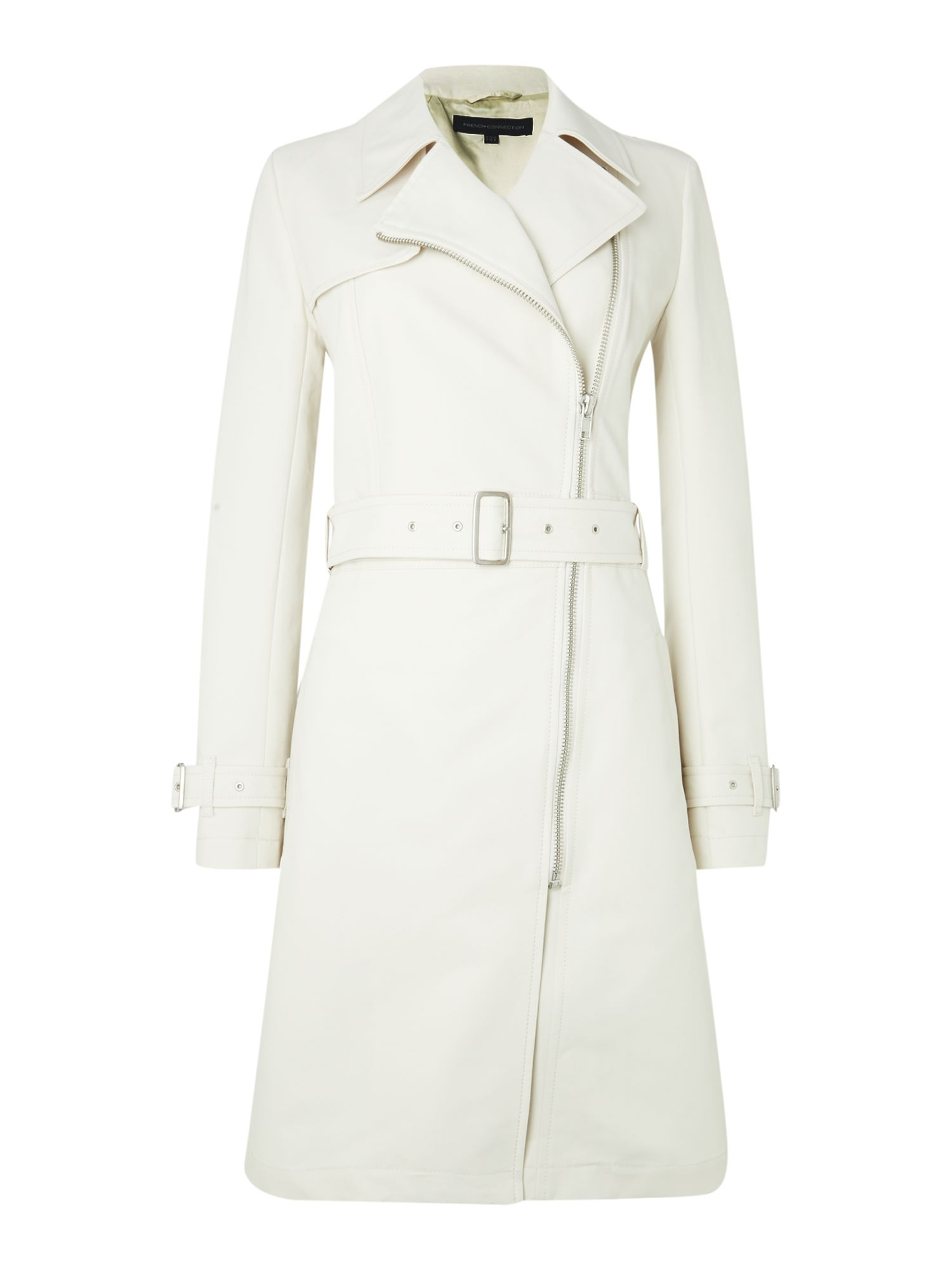 French connection Freeway Cotton Belted Trench Coat in Natural | Lyst