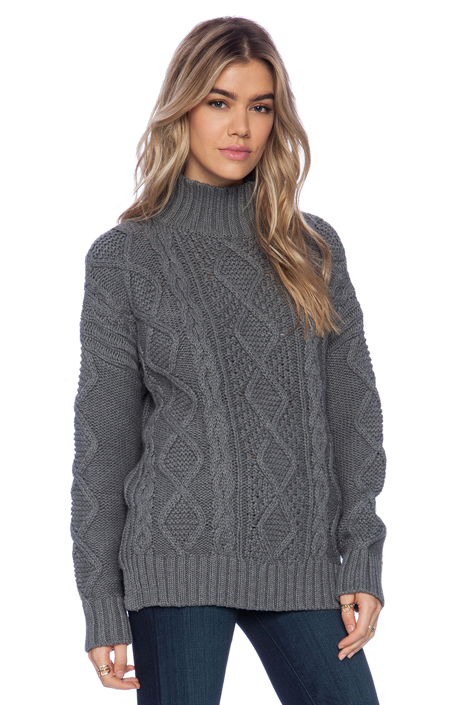 Lyst 525 America Cable Sweater in Gray