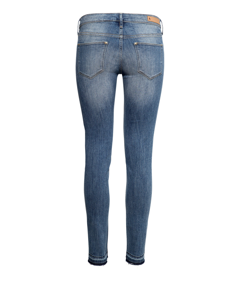 Lyst - H&M Skinny Low Ankle Jeans in Blue