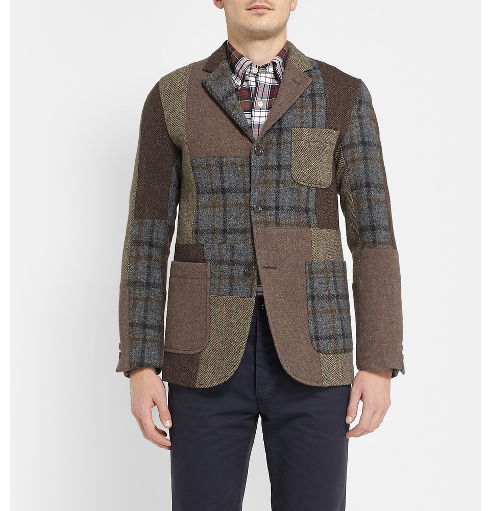 Beams plus Patchwork Harris Tweed Jacket in Brown for Men | Lyst