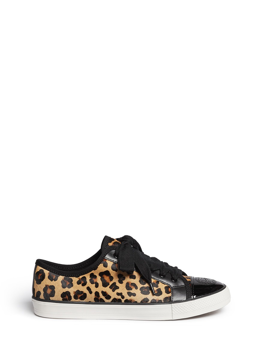 Tory Burch 'marin' Leopard Calf Hair Sneakers - Lyst