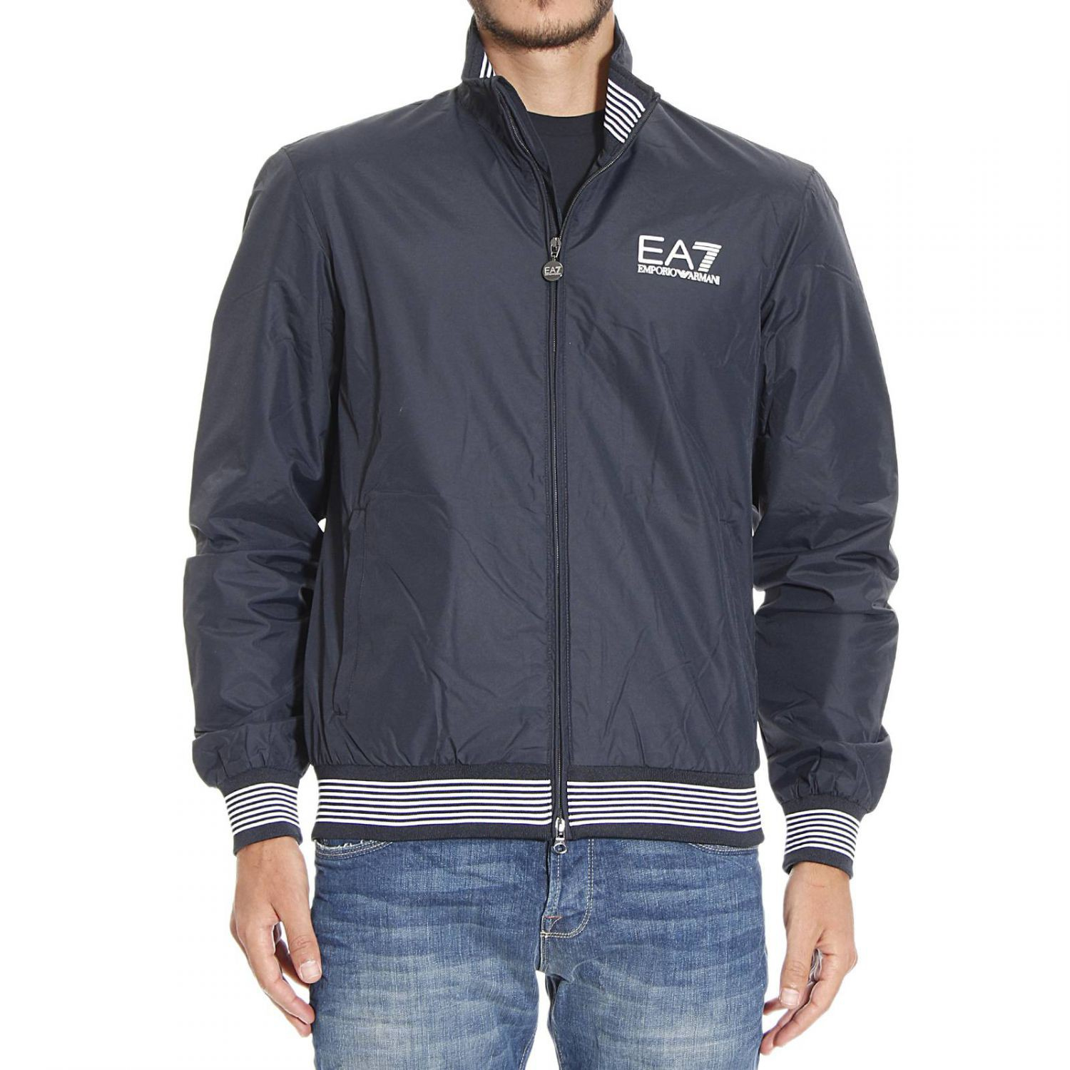EA7 | Blue Down Jacket for Men | Lyst