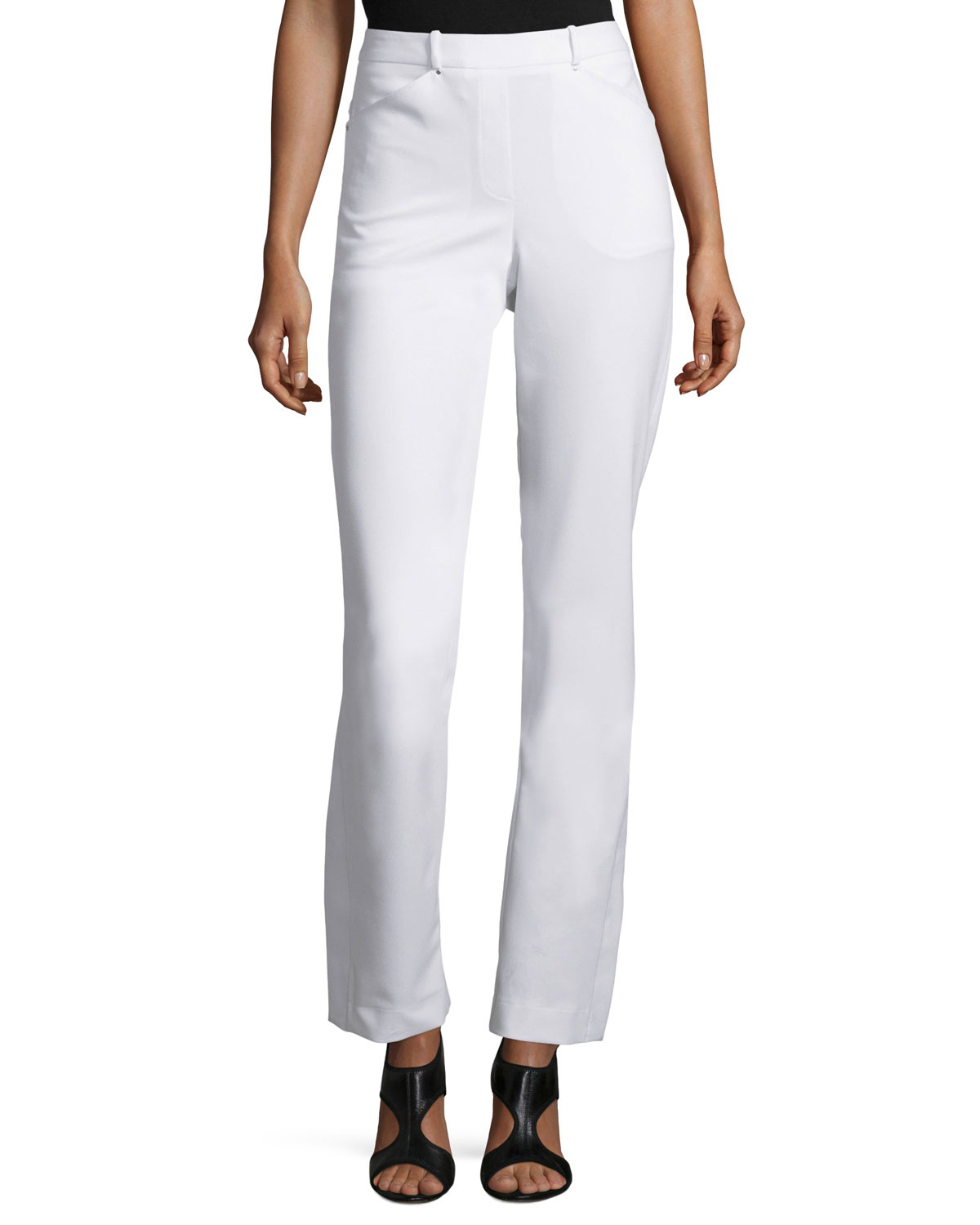 Lyst - Halston Slim Boot-cut Pants With Side Slits in White