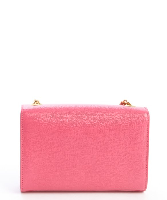 Saint laurent Pink Leather Ysl Chain Shoulder Bag in Pink | Lyst  