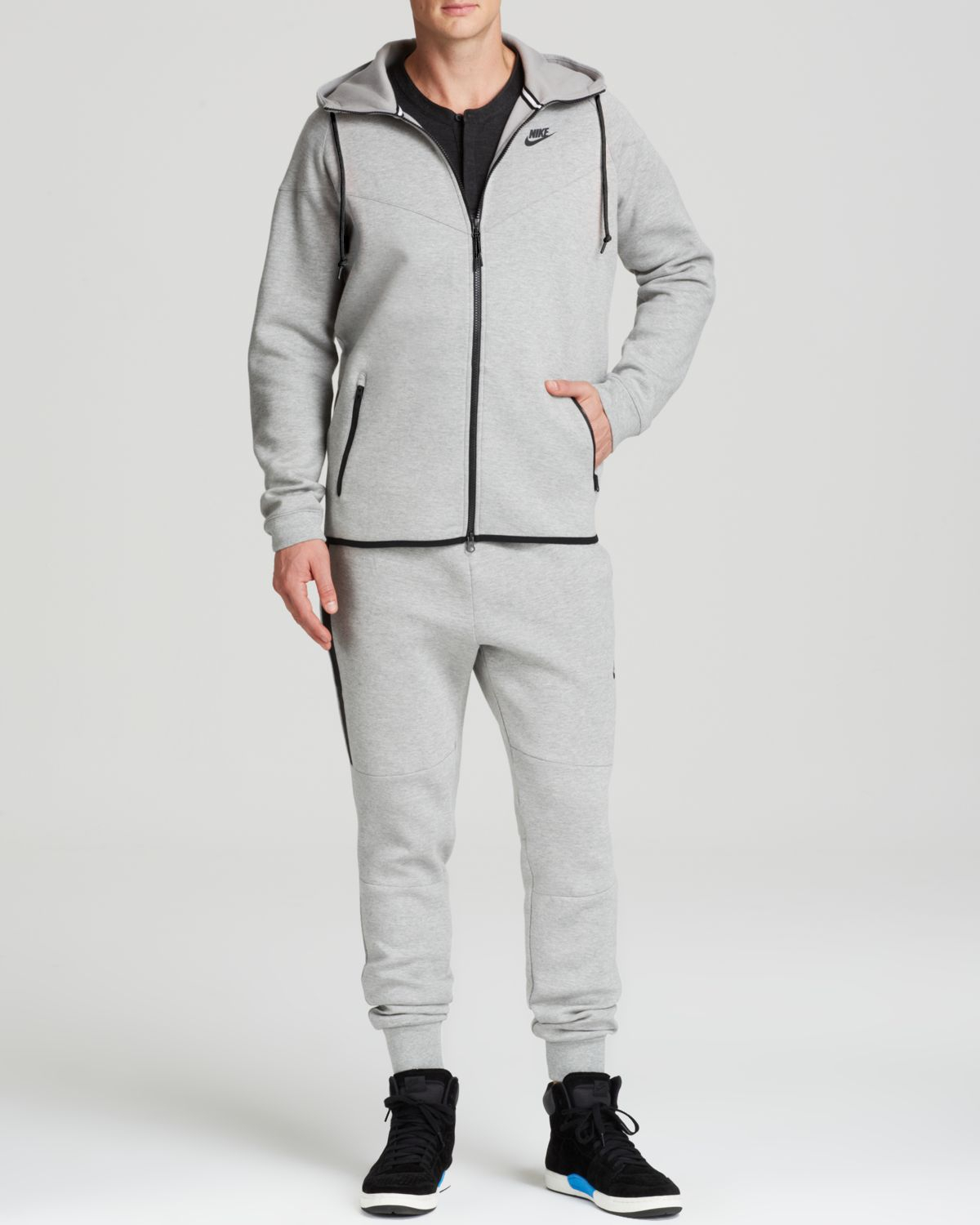 nike tech fleece tracksuit mens grey