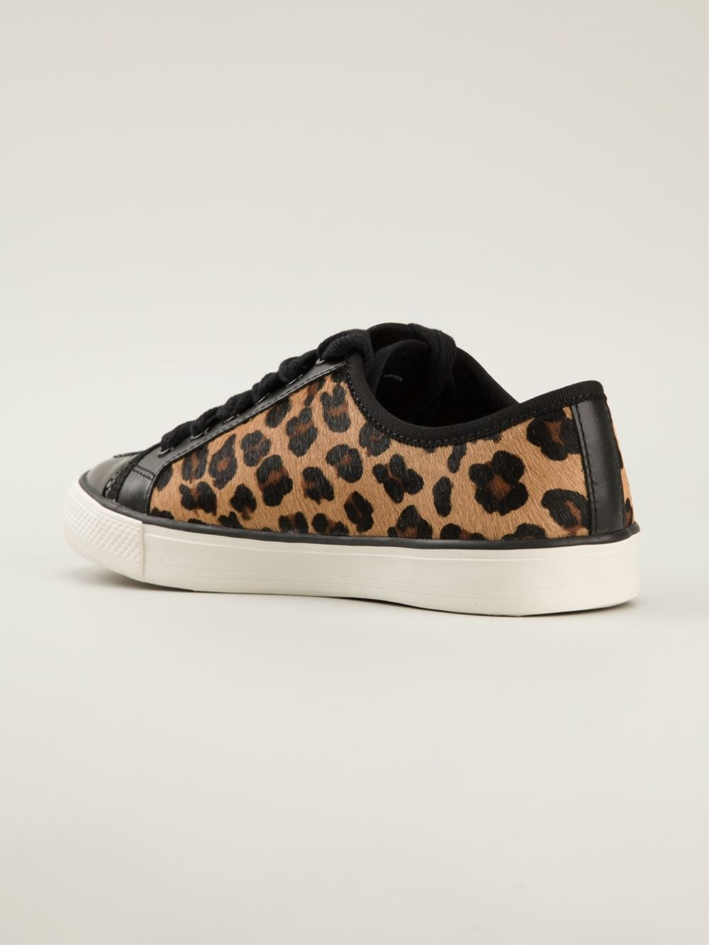 Lyst - Tory Burch Leopard Print Sneakers in Black