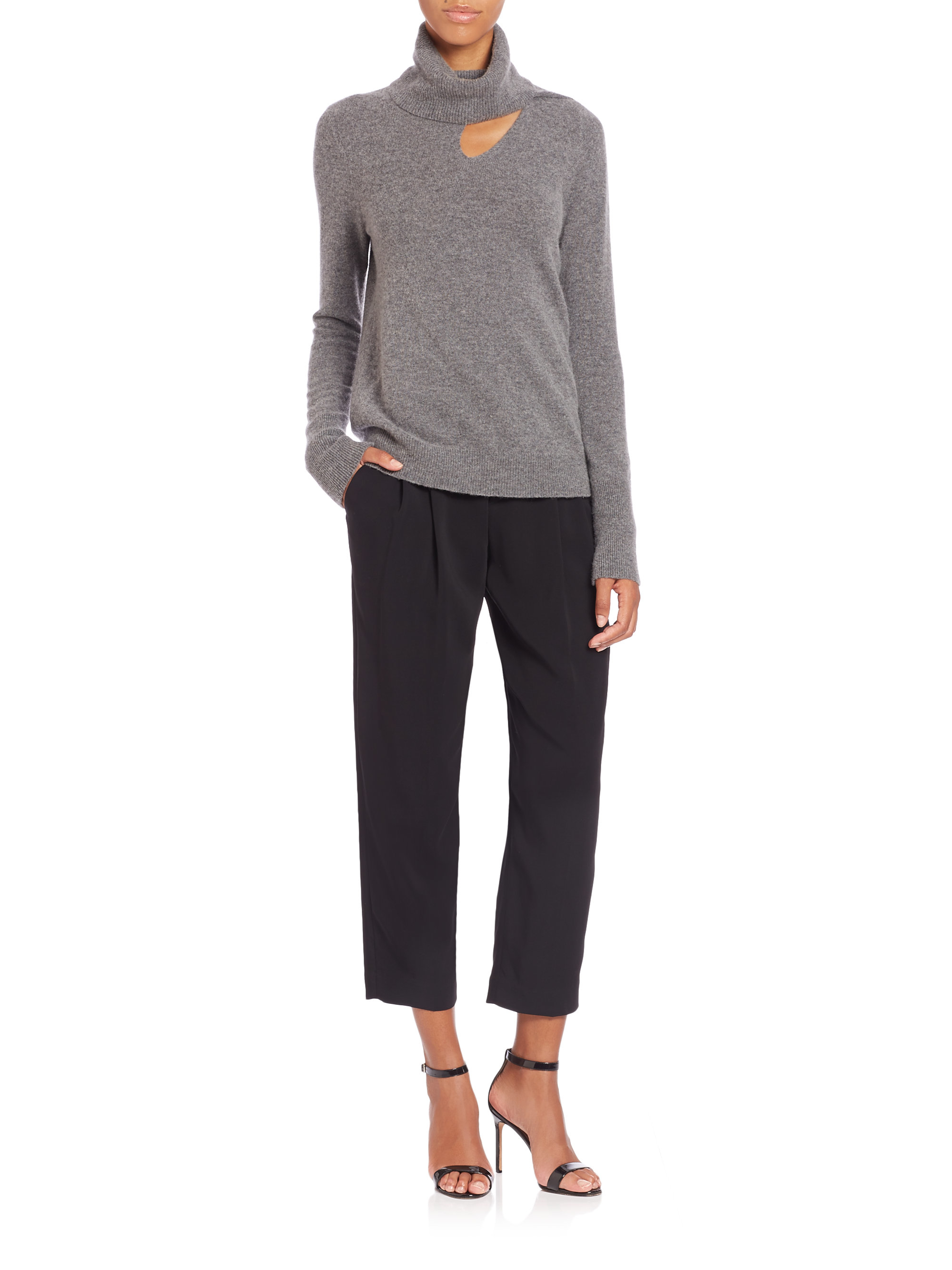 Lyst - A.L.C. Billy Cutout Turtleneck Sweater in Gray
