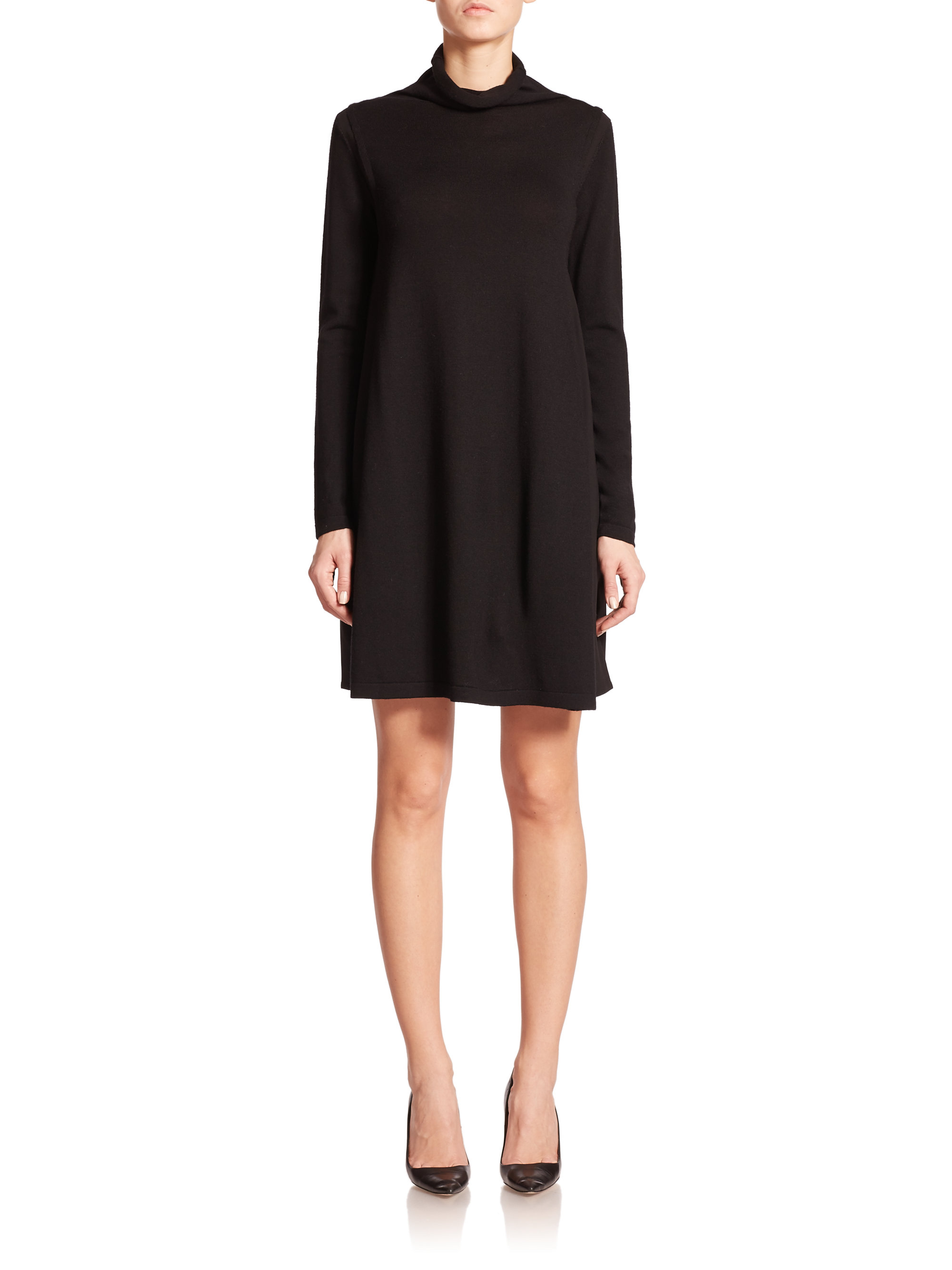 Lyst - Armani Wool Sweater Dress in Black