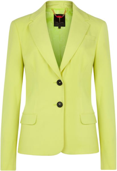 Ted Baker Racinaa Neon Blazer in Yellow | Lyst