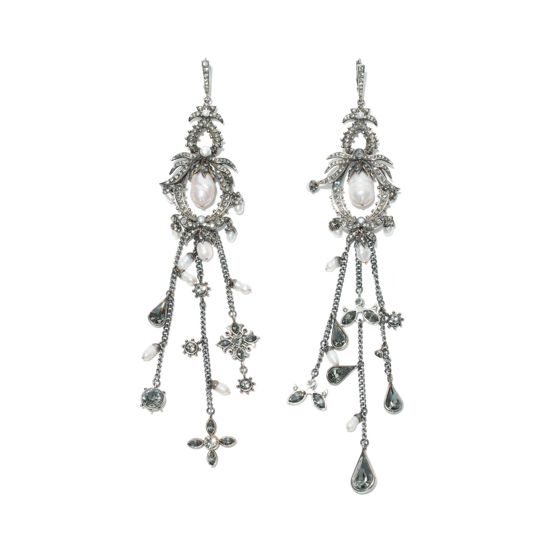 Lyst Alexander Mcqueen Earrings With Fringes In Metallic Gallery Women S Logo Earrings
