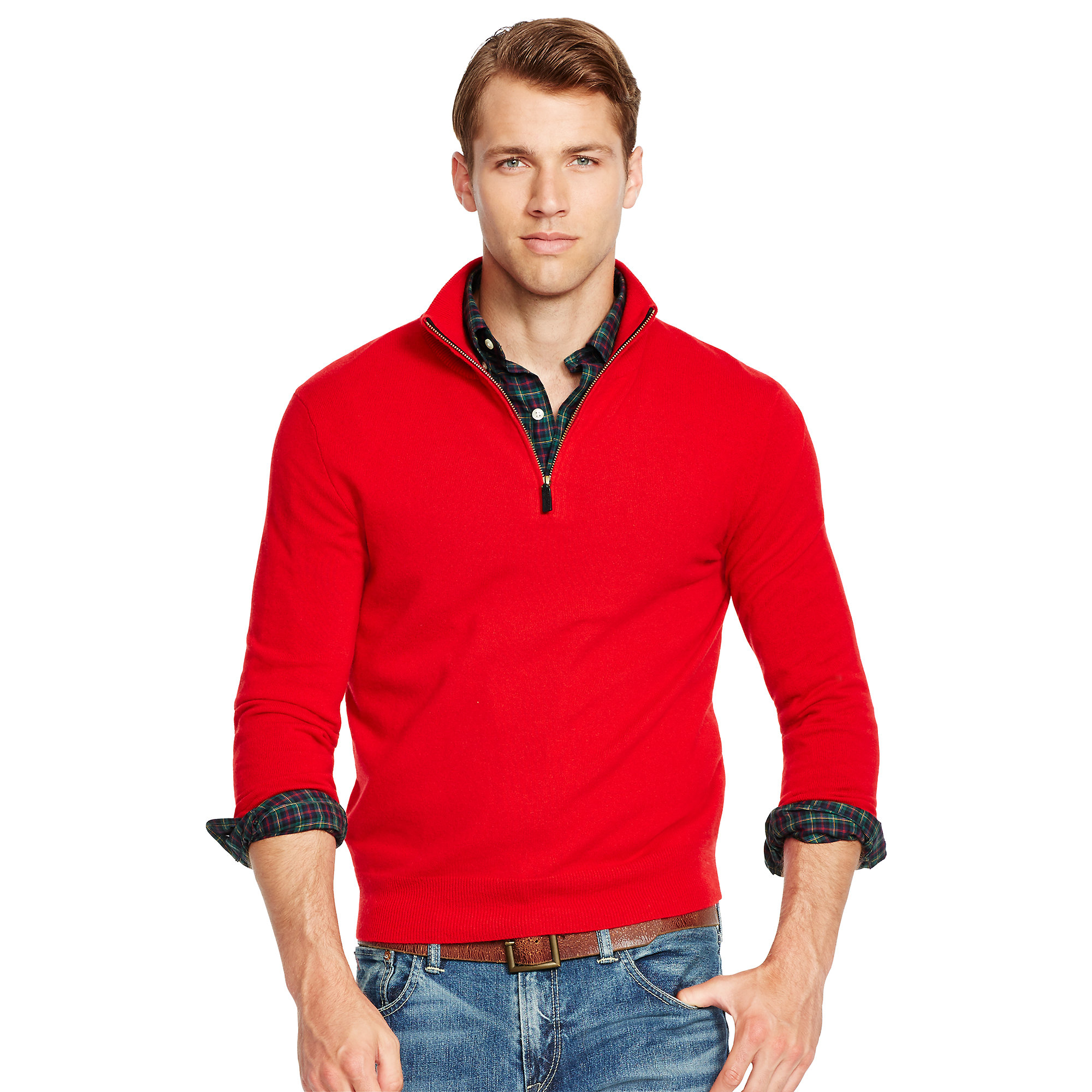 Polo ralph lauren Cashmere Half-zip Sweater in Red for Men (rl 2000 red ...