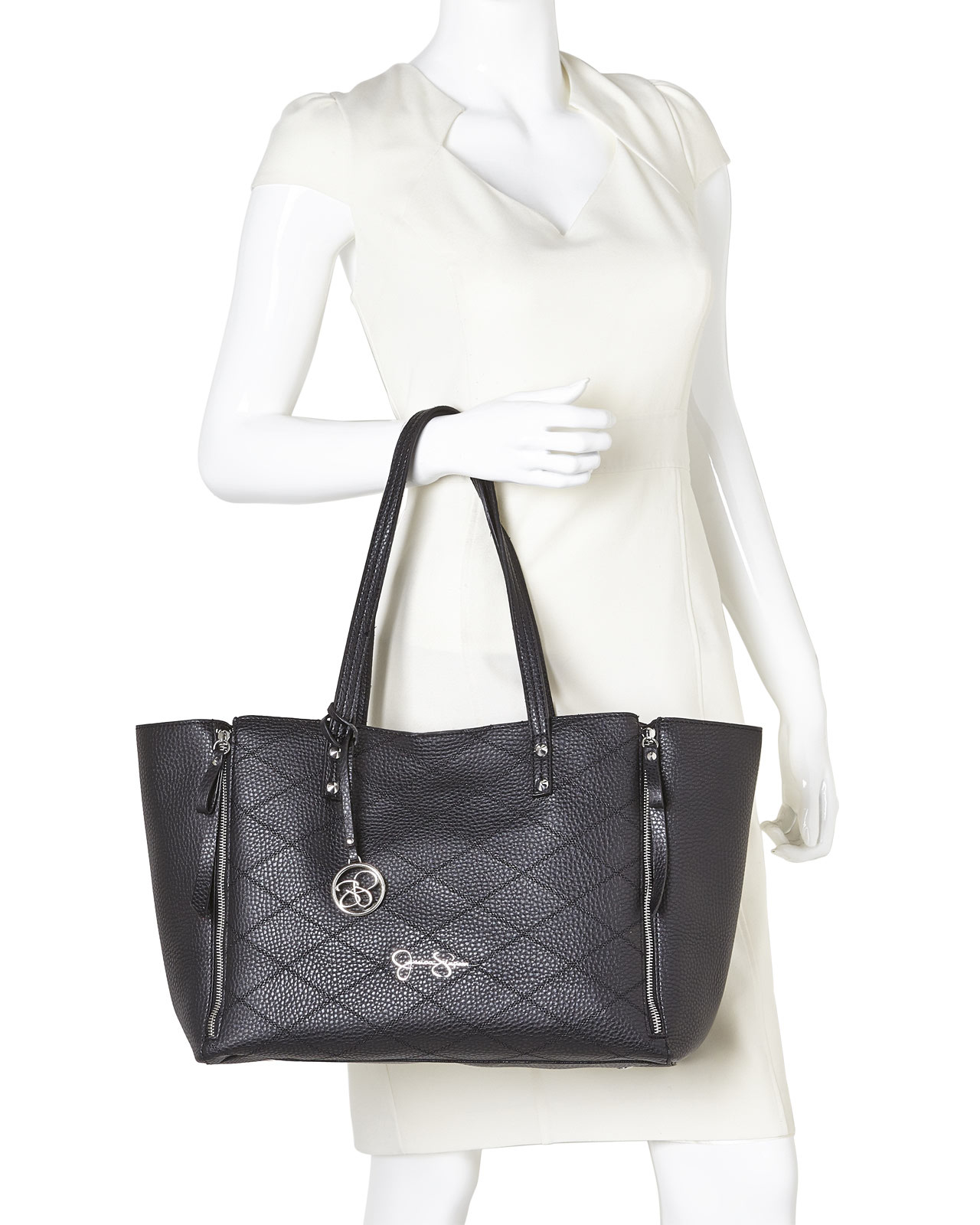 Lyst Jessica Simpson Black Lori Quilted Tote In Gallery