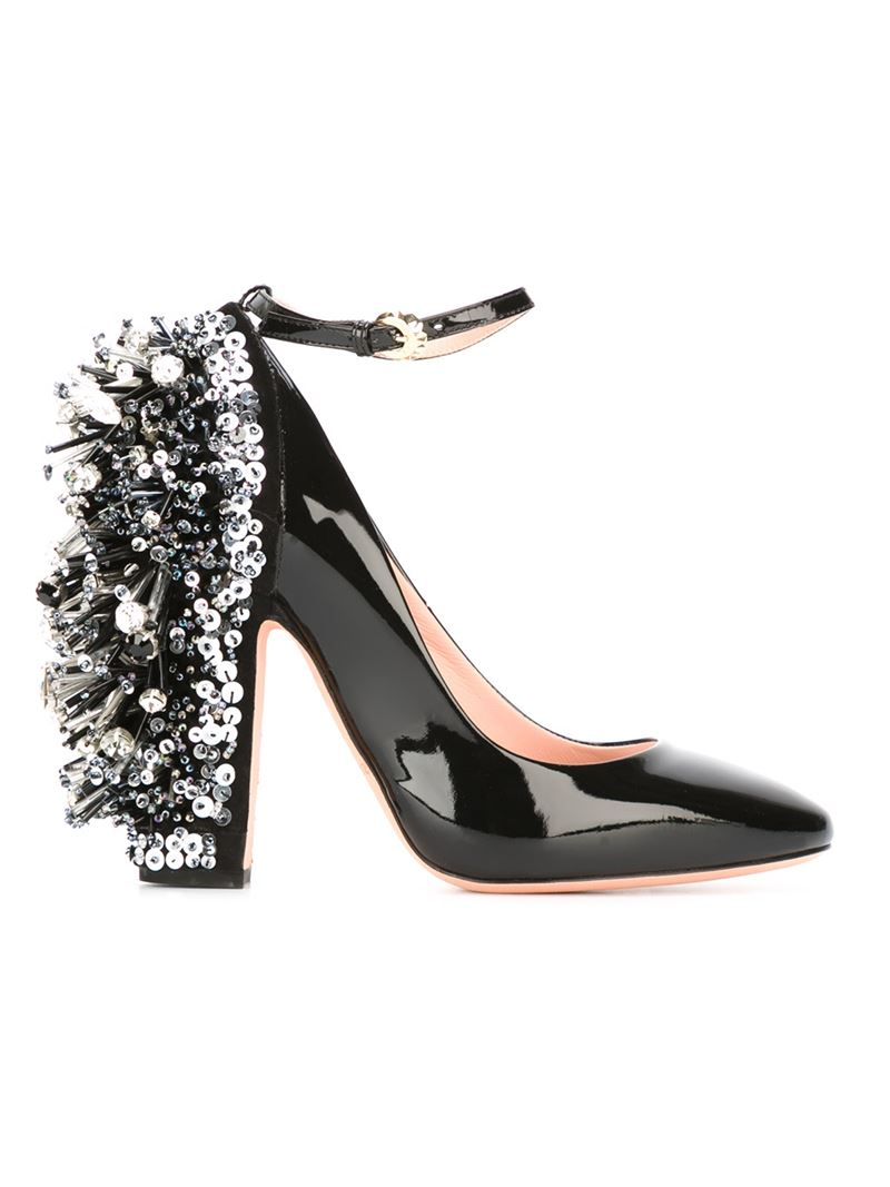 Rochas Embellished Heel Pumps in Black - Save 60% | Lyst