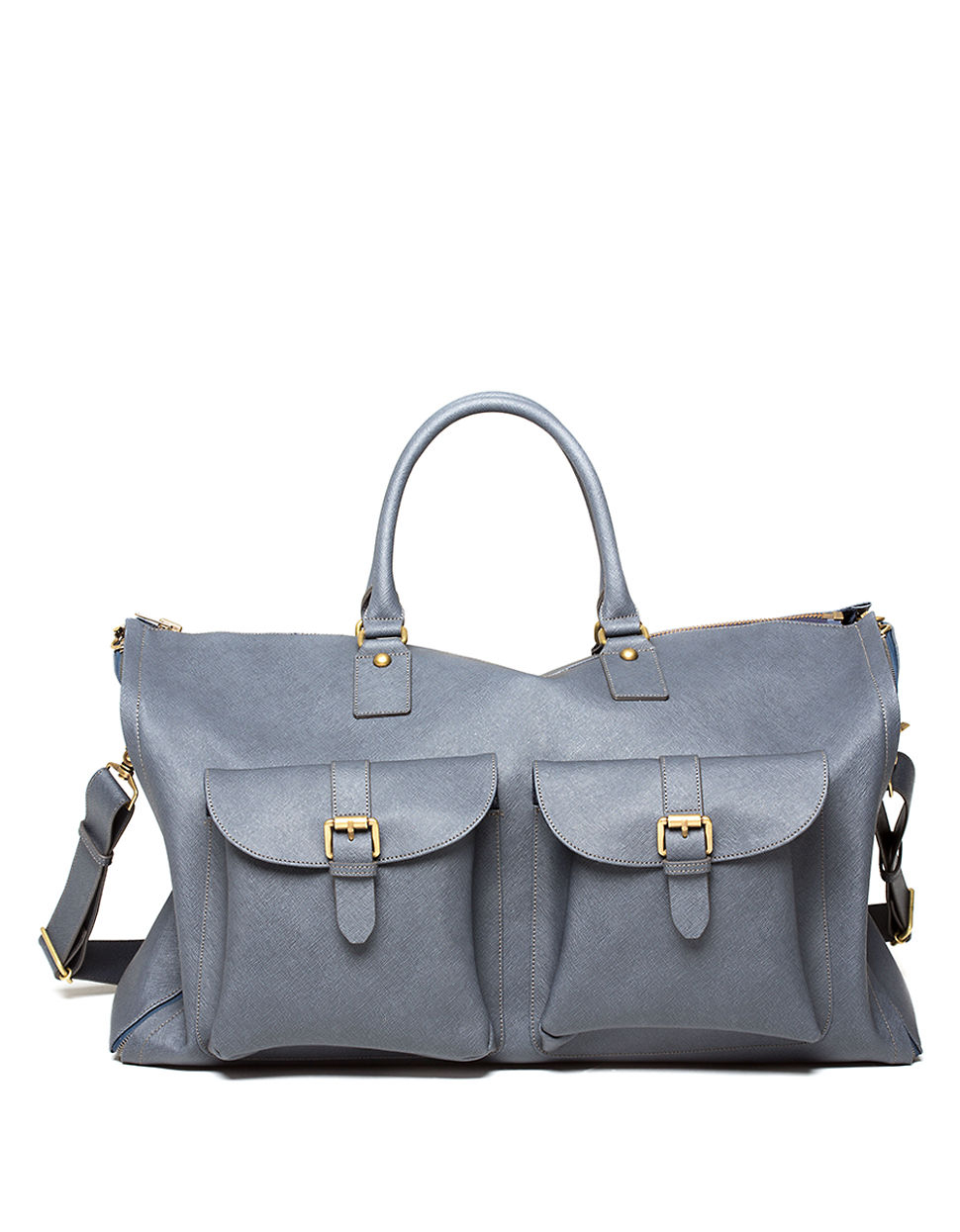 Lyst Hook + Albert Saffiano Leather Garment Weekender Bag in Blue for Men