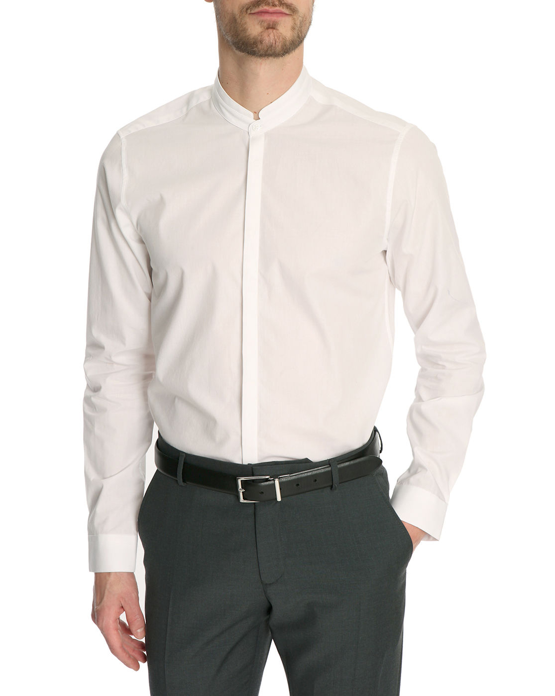 Atelier privÃ© White Fitted Shirt With Stand-up Collar in White for Men - Save 61% | Lyst