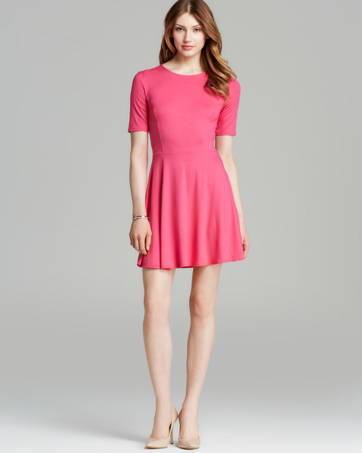 Lyst - Three Dots Short Sleeve Dress in Pink