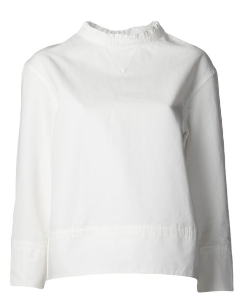 Atlantique Ascoli Sweatshirt Blouse in White | Lyst