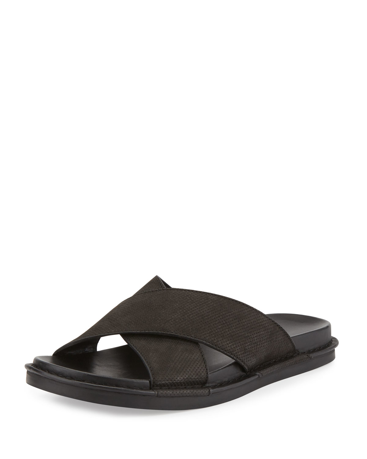 Lyst - Vince Crisscross Leather Slide Sandal in Black for Men