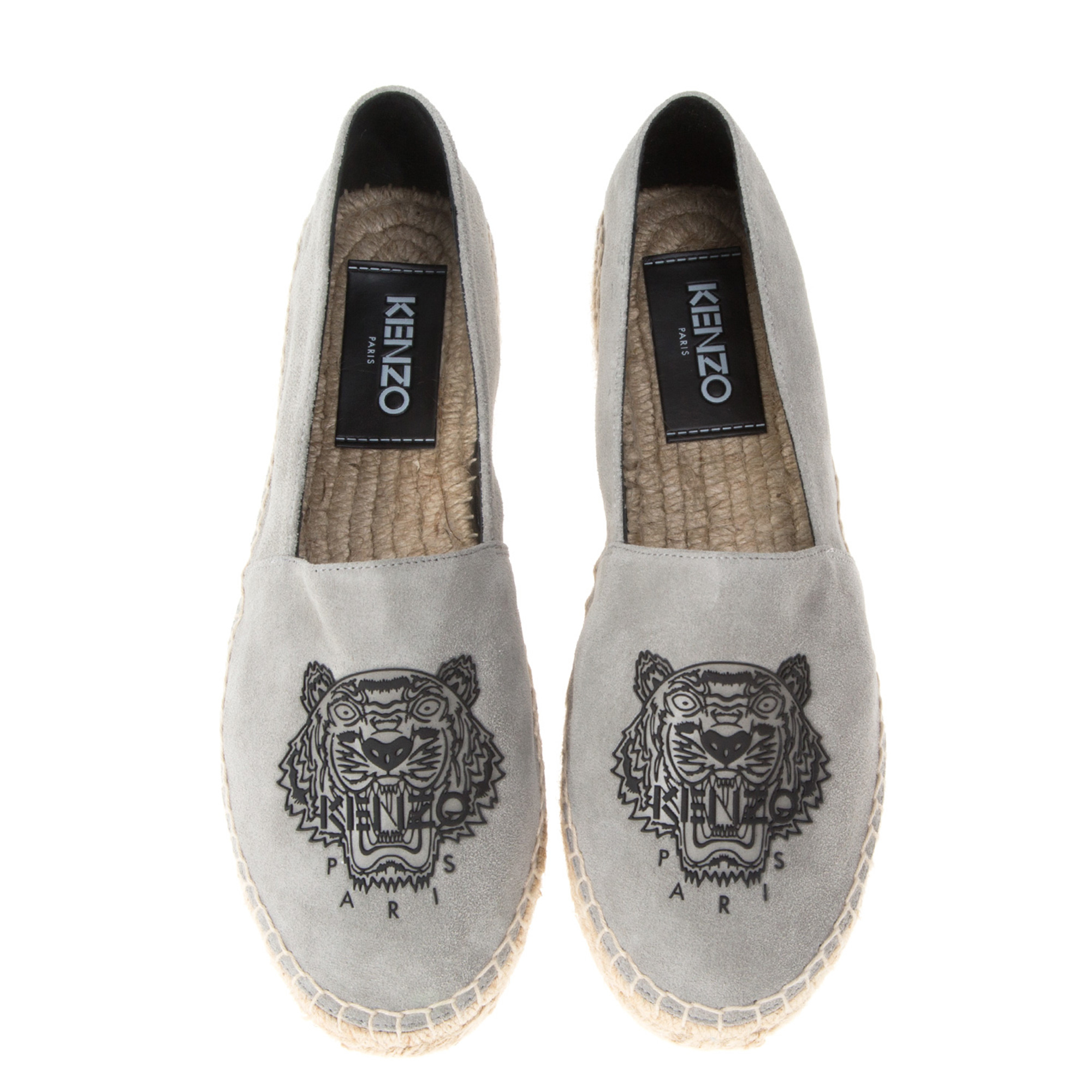 KENZO Tiger Platform Espadrilles in Gray - Lyst