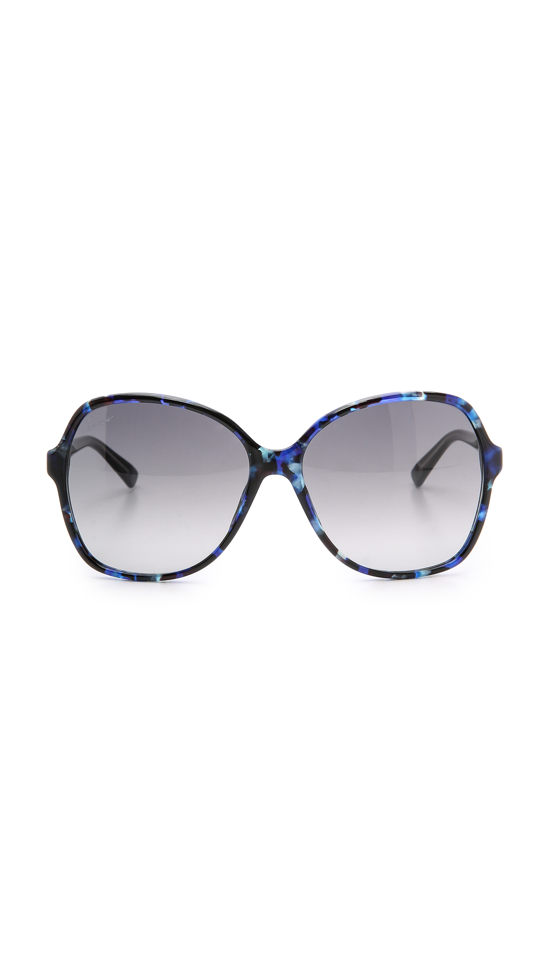 Lyst Gucci Oversized Sunglasses Havana Blue Black Grey In Blue