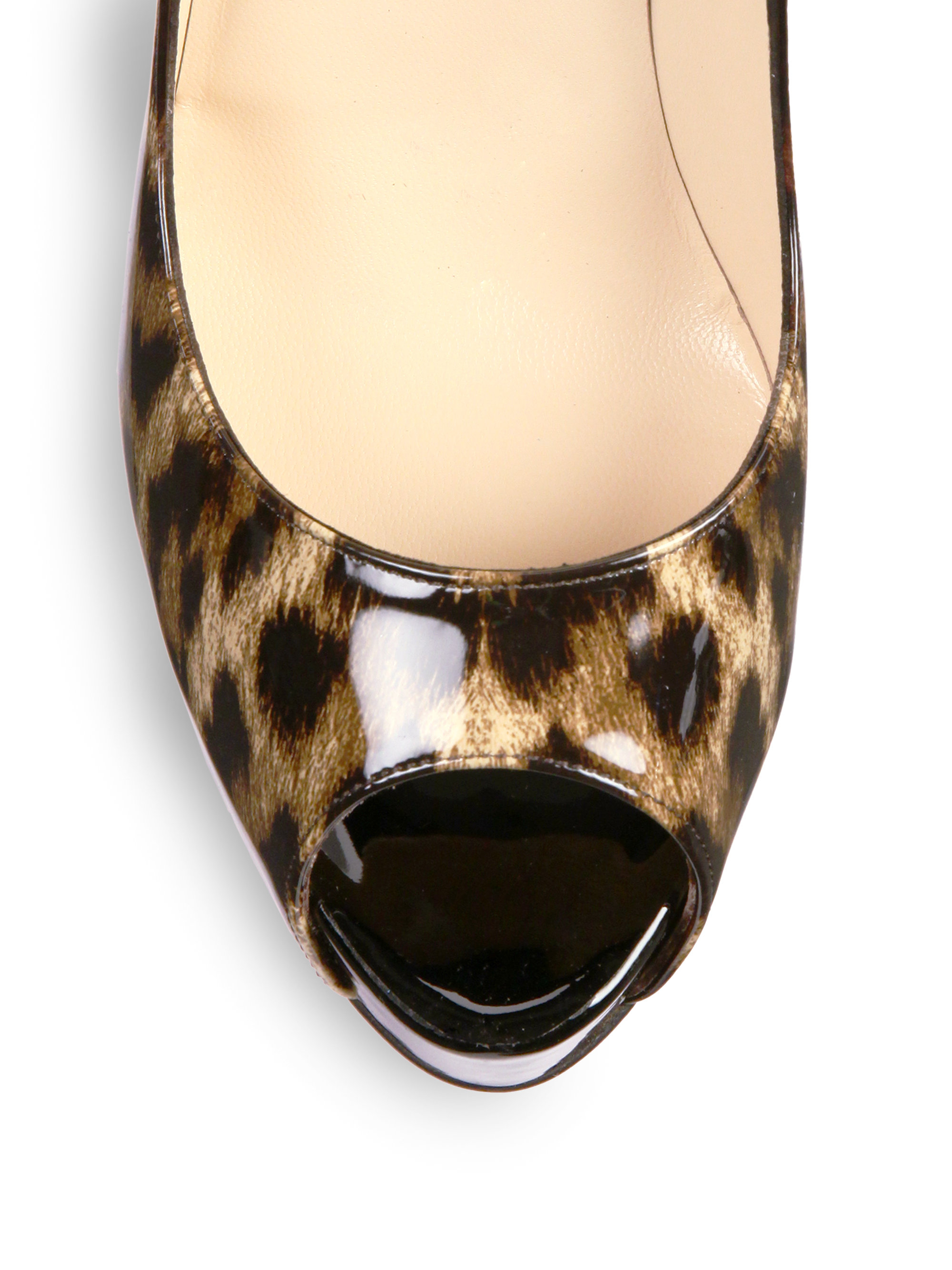 Christian louboutin Very Prive Leopard-Print Patent Pumps in ...