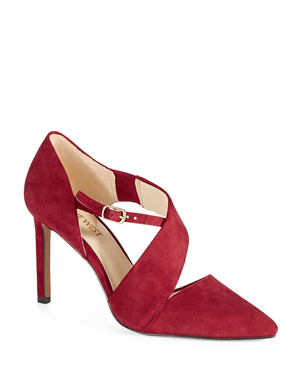 Nine West Chillice Strappy Heels in Red | Lyst