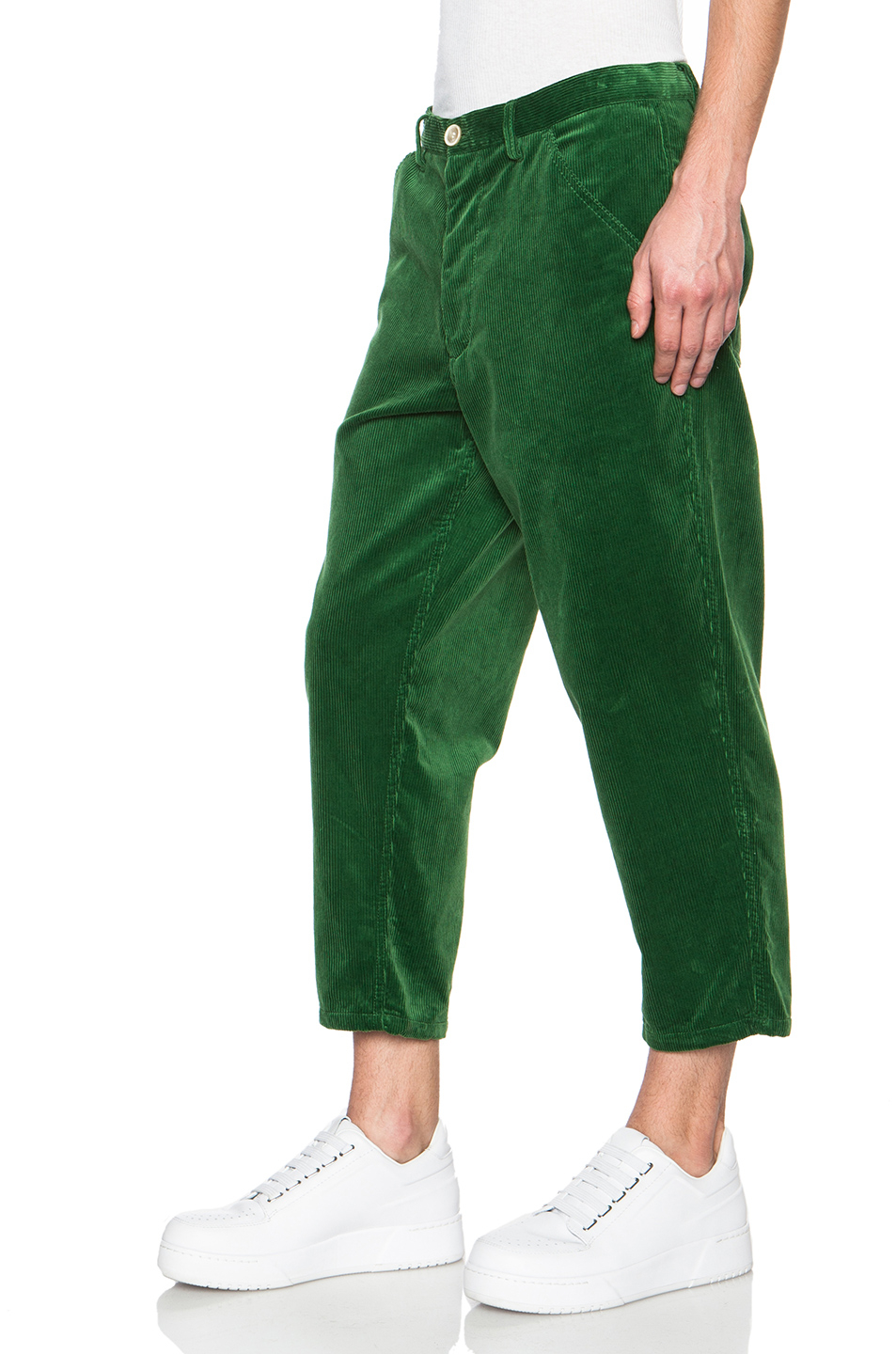 green corduroy pants