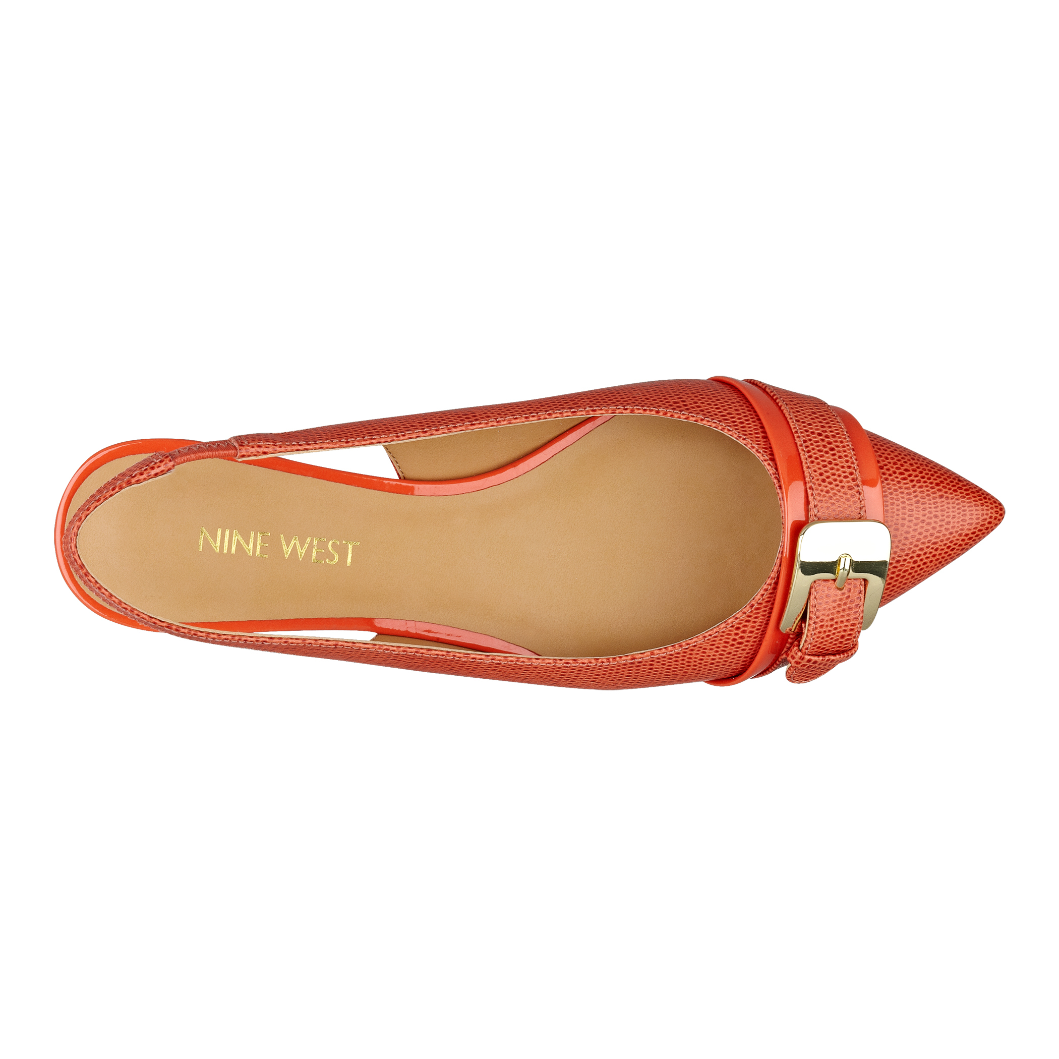 Lyst - Nine West Anyamarie Slingback Flat in Orange