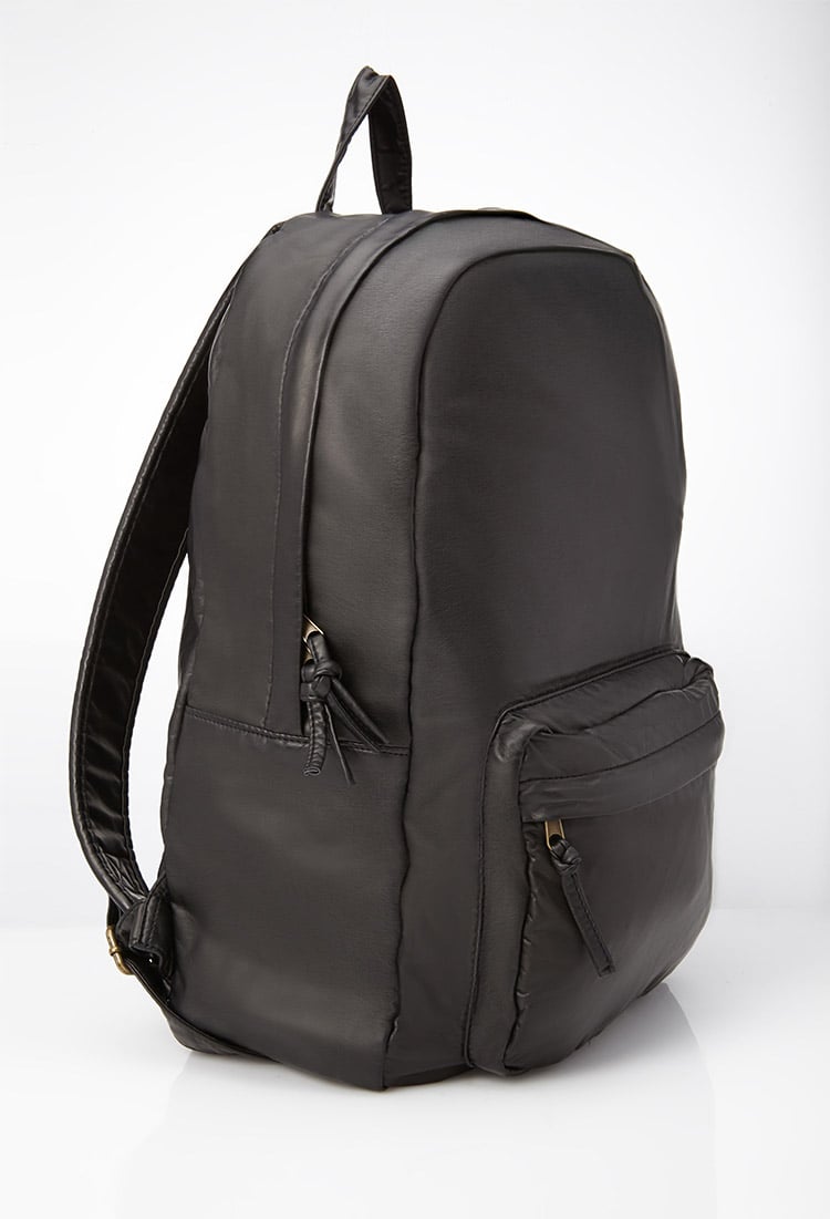 Men's Big Black Leather Backpack | semashow.com