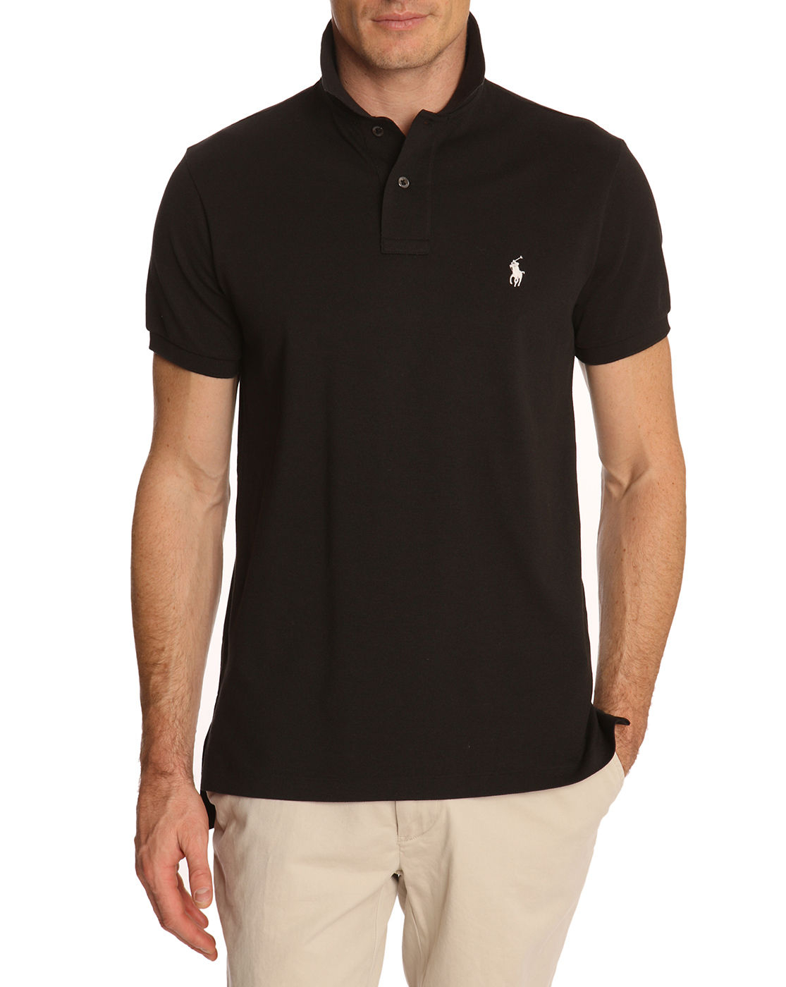 plain black polo shirt mens