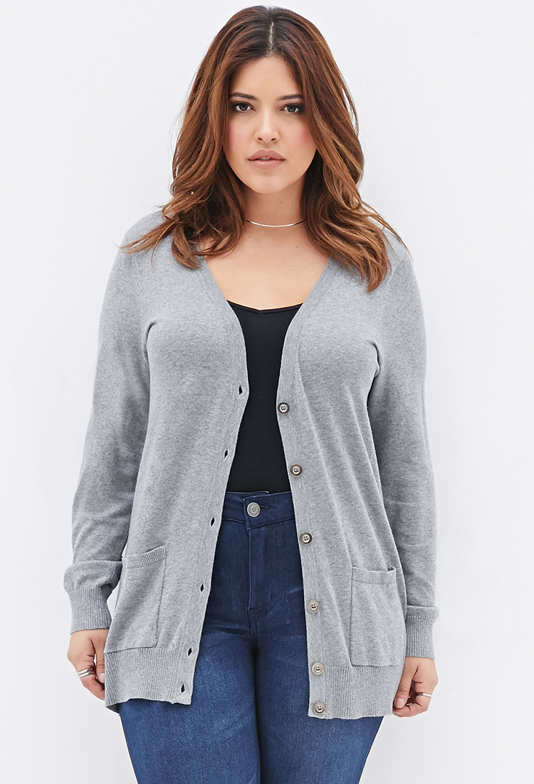 forever-21-plus-size-longline-v-neck-cardigan-in-gray-heather-grey-lyst