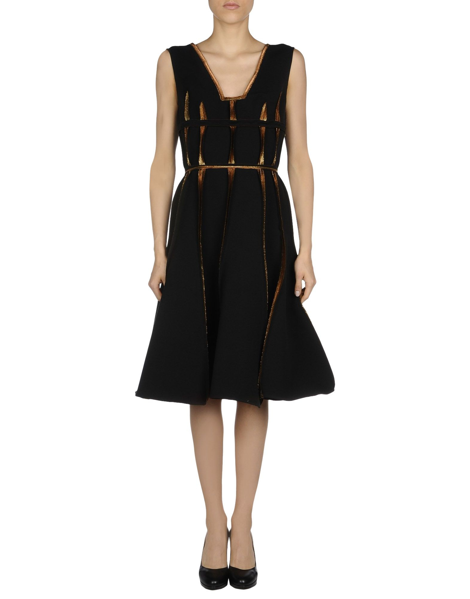 Lanvin KneeLength Dress in Black Lyst