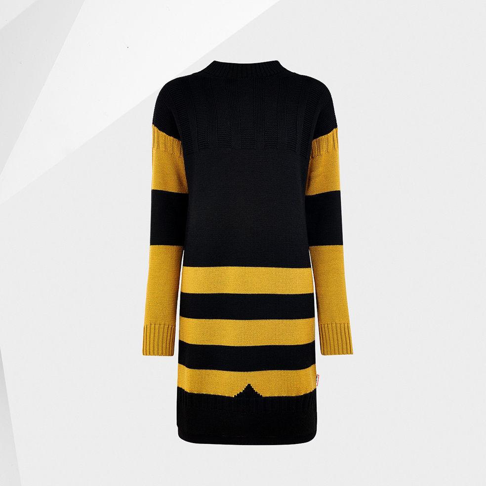 Hunter Original Half Stripe Sweater Dress in Yellow | Lyst