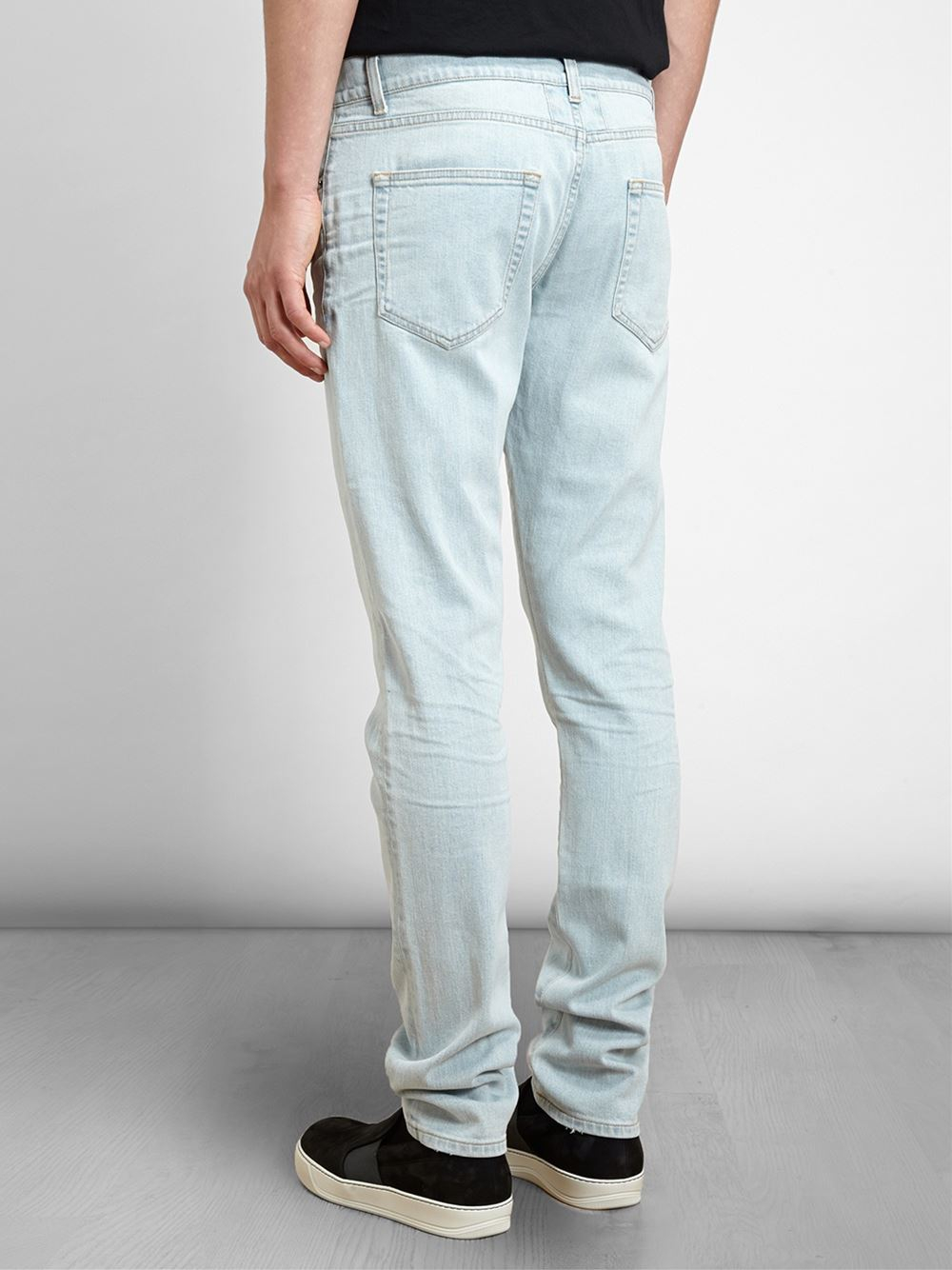 Lyst Saint Lau Bleached Slim Fit Jeans In Blue For Men Gallery