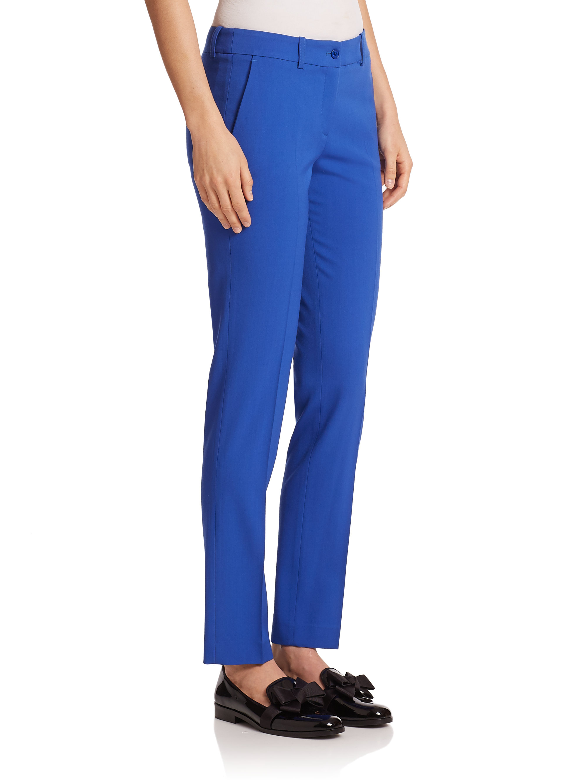 Lyst - Michael Kors Wool Gabardine Pants in Blue