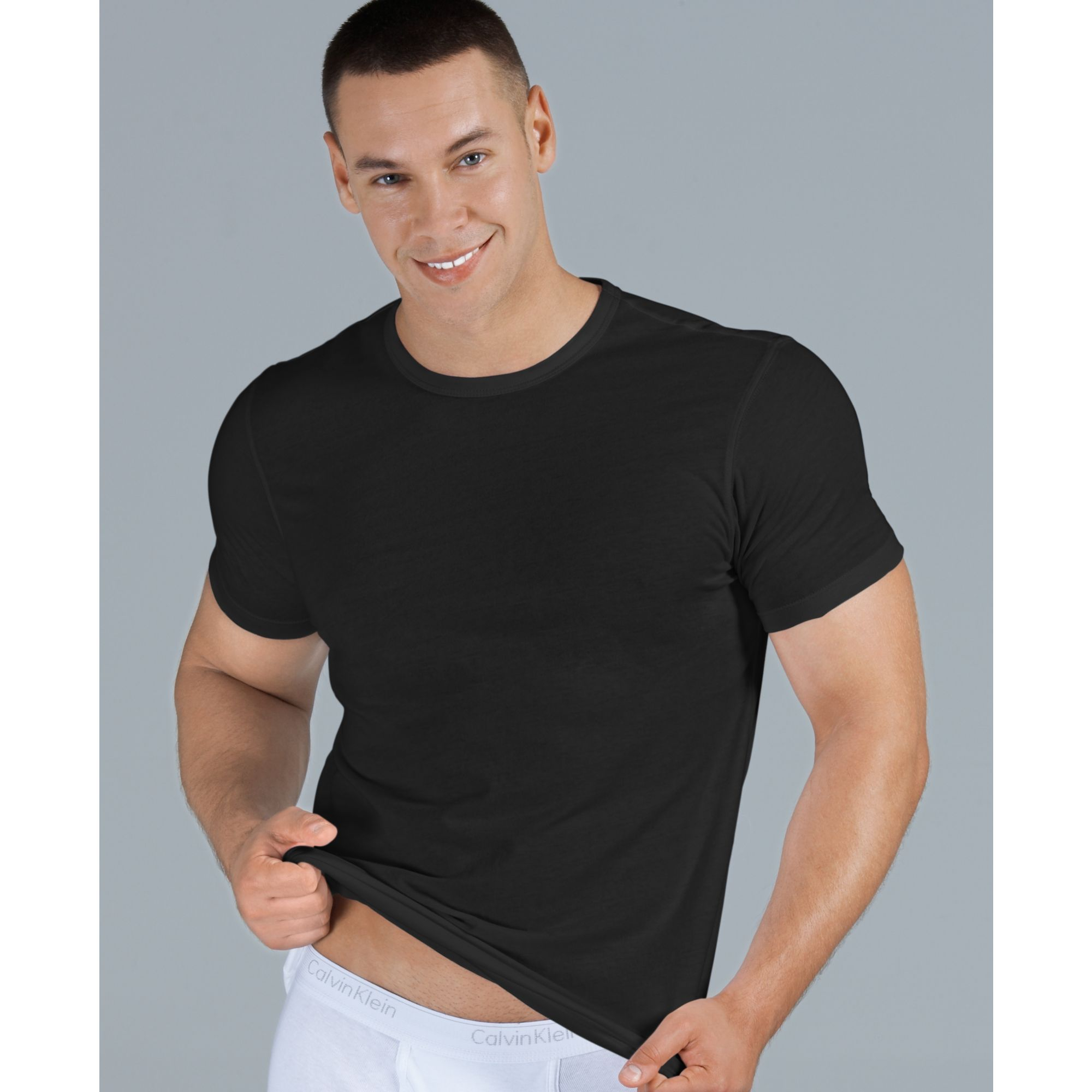 black undershirt with dress shirt