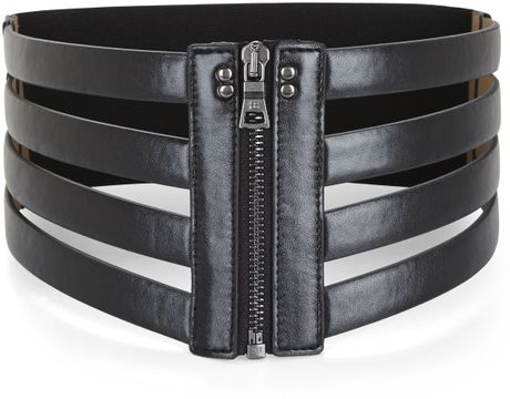 Bcbgmaxazria Cage Zip Waist Belt in Black | Lyst