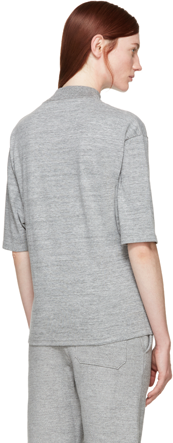 Download Lyst - Hyke Grey Mock Neck T-shirt in Gray