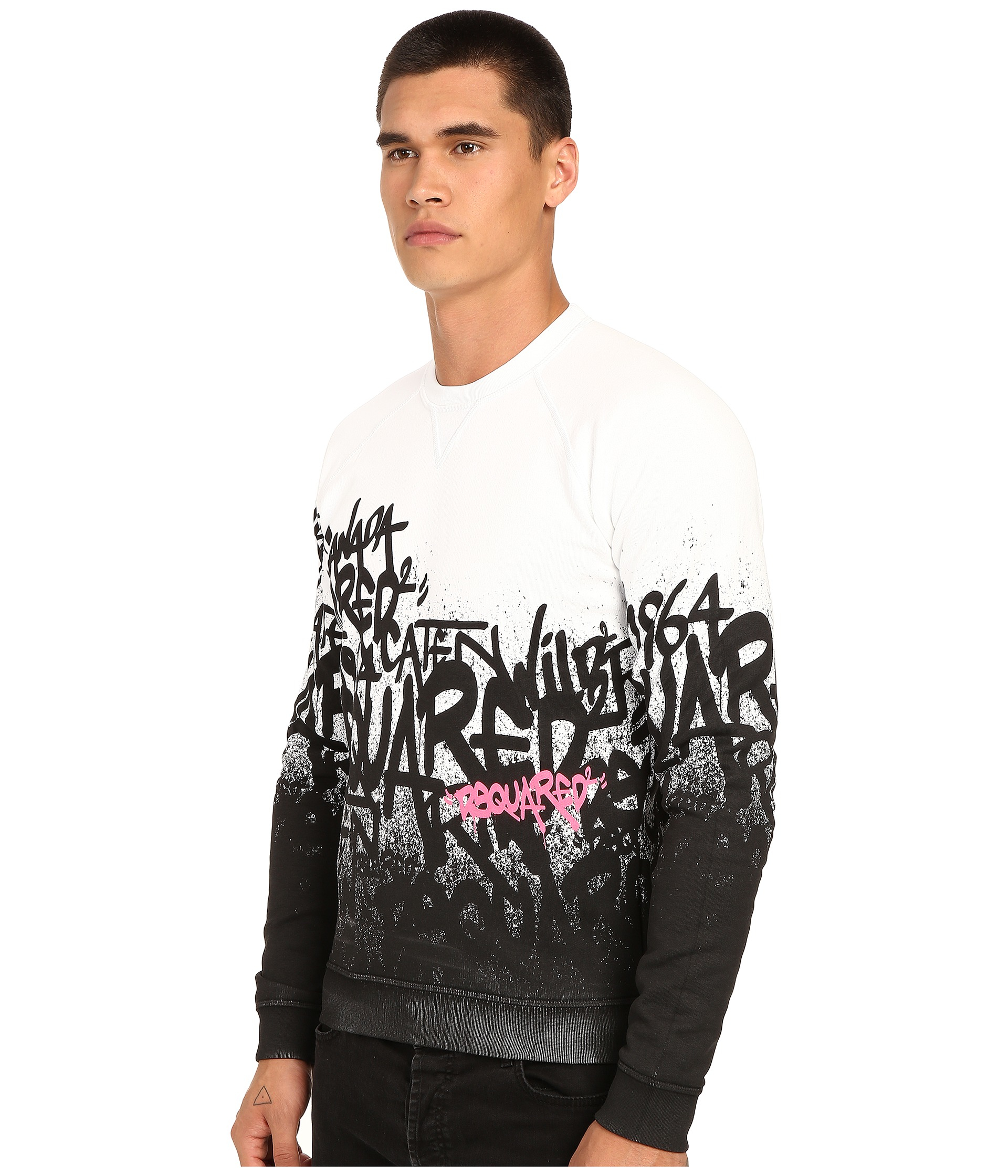 Lyst - DSquared² Graffiti Print Sweatshirt in Black for Men