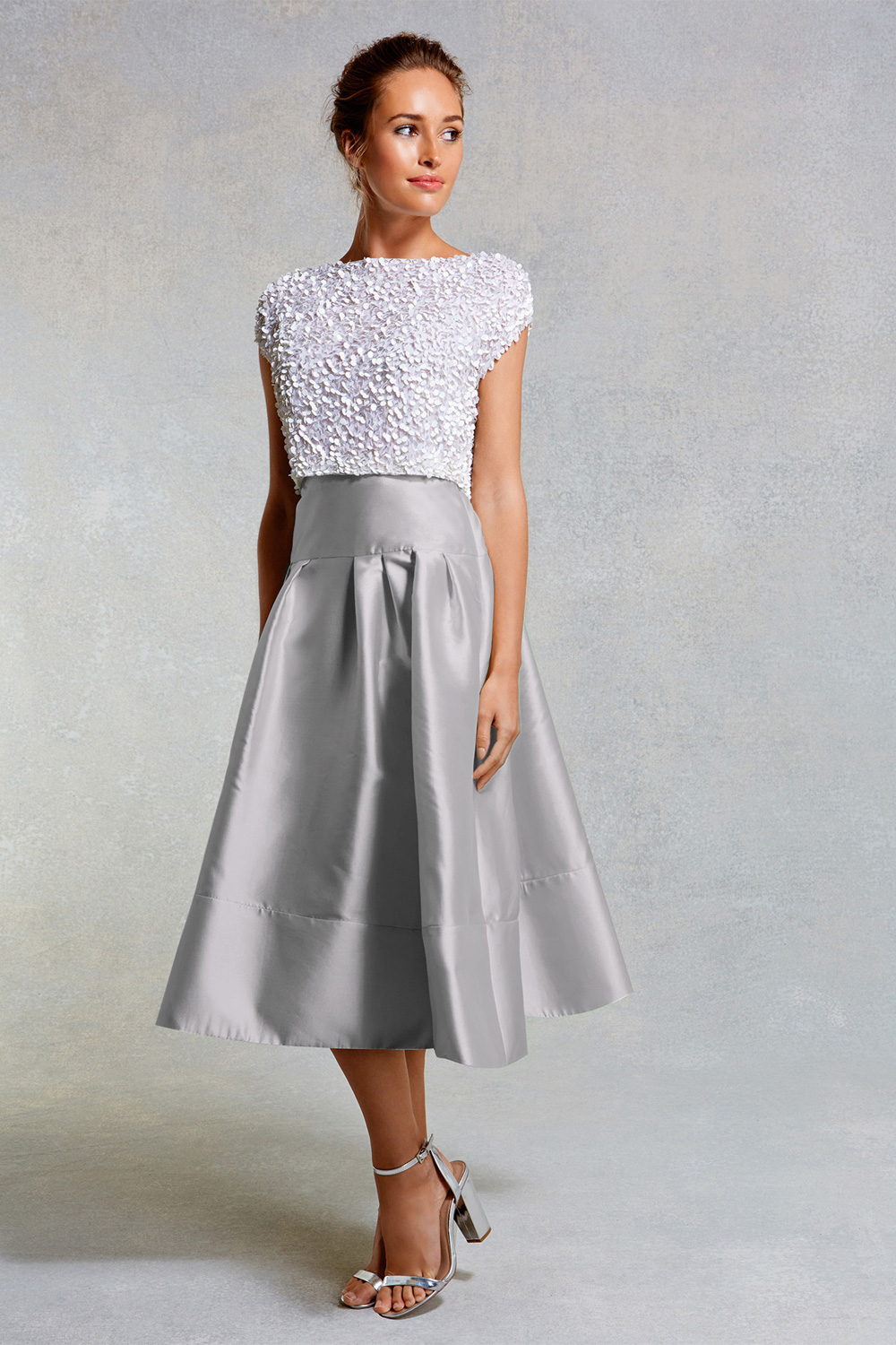 Lyst - Coast Ruena Midi Texture Skirt In Gray Lyst - Coast Ruena Midi Texture Skirt In Gray