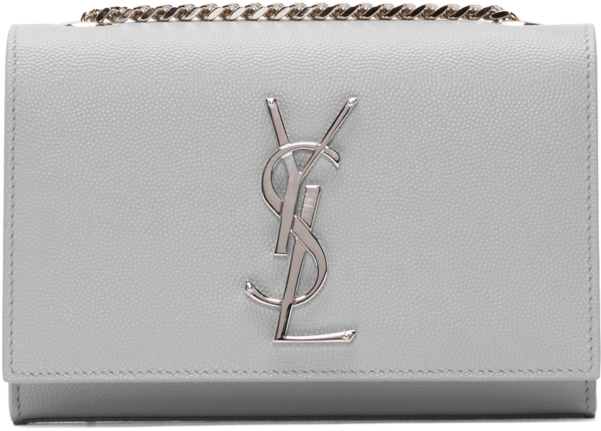 Saint laurent Grey Small Monogram Chain Bag in Gray (grey) | Lyst