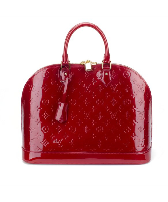Lyst - Louis Vuitton Authentic Pre-owned Pomme Damour Monogram Vernis Alma Mm in Red