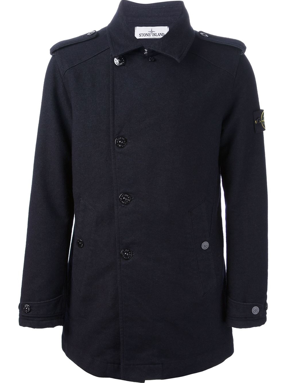 Stone Island Stylised Peacoat in Blue for Men | Lyst