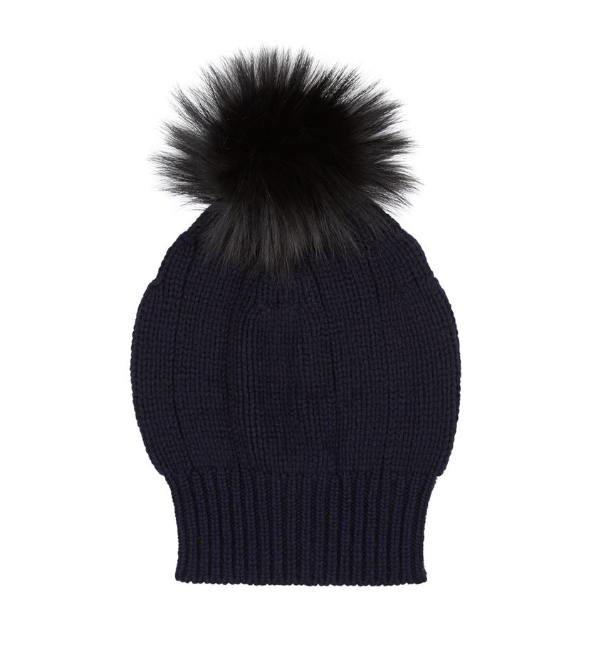 Pom Hat Beanie beanie Cashmere fur  Pom cashmere pom Lyst pom Black hat   Harrods with