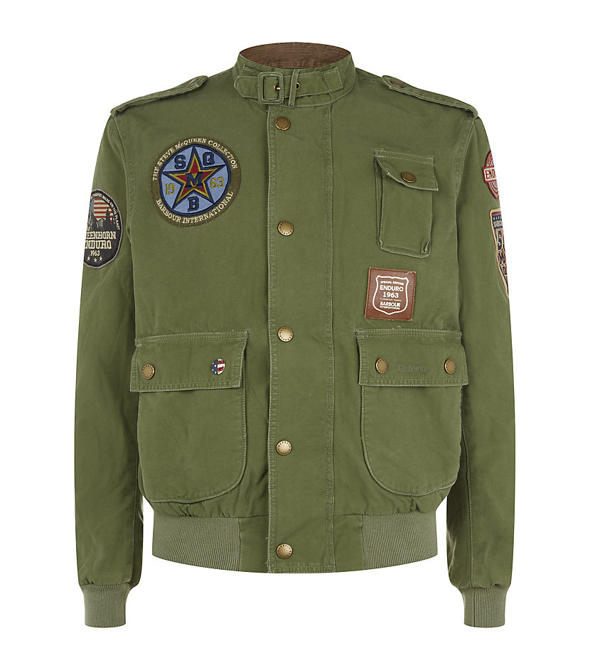 Barbour Steve Mcqueen Customised Bomber Jacket in Green for Men (khaki ...