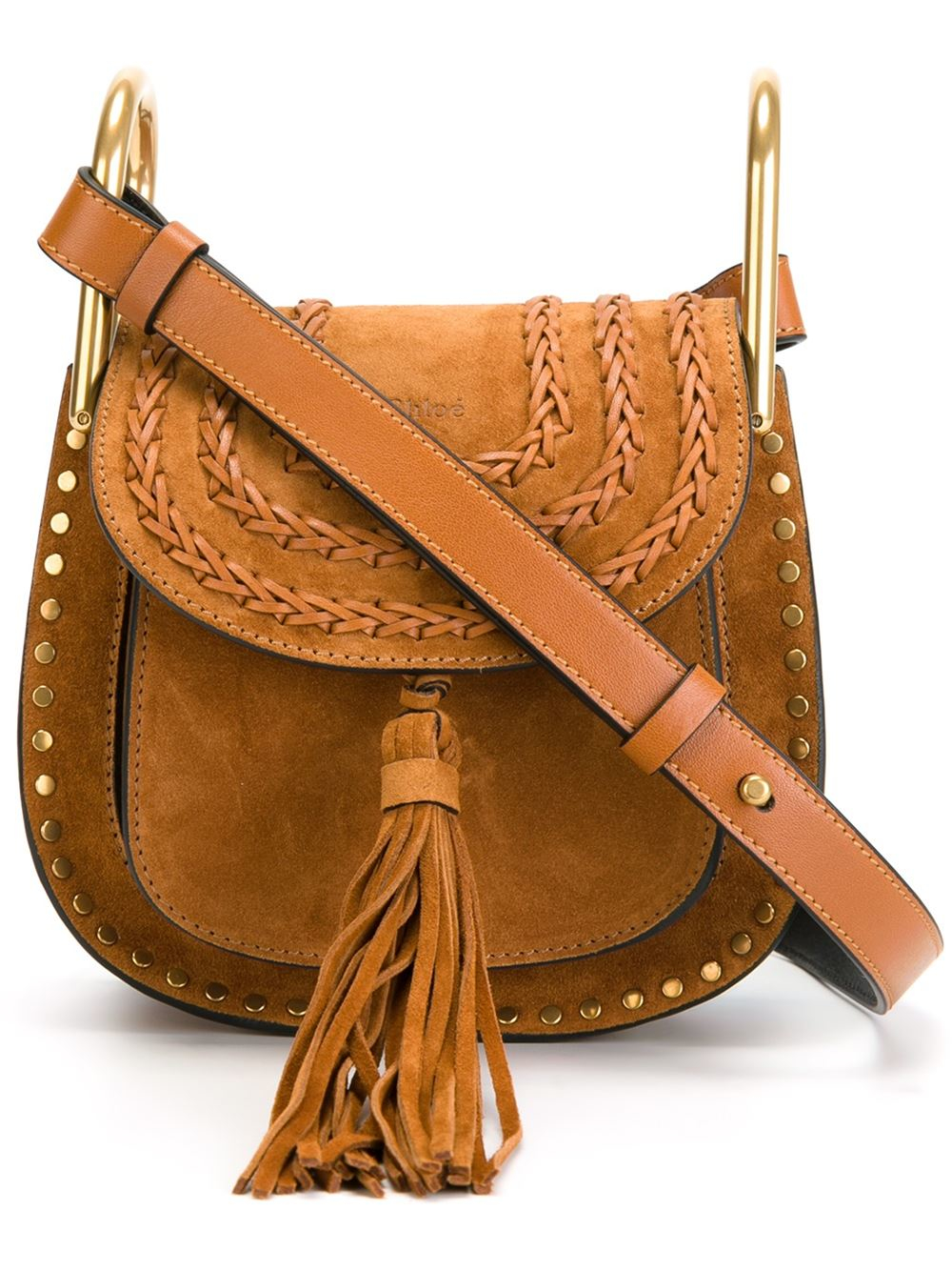 Chlo Hudson Leather Shoulder Bag in Brown | Lyst