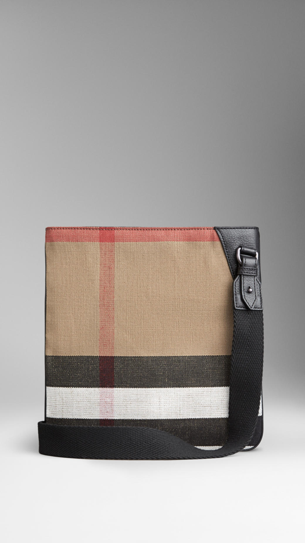 Lyst Burberry Canvas Check Crossbody Bag in Black for Men