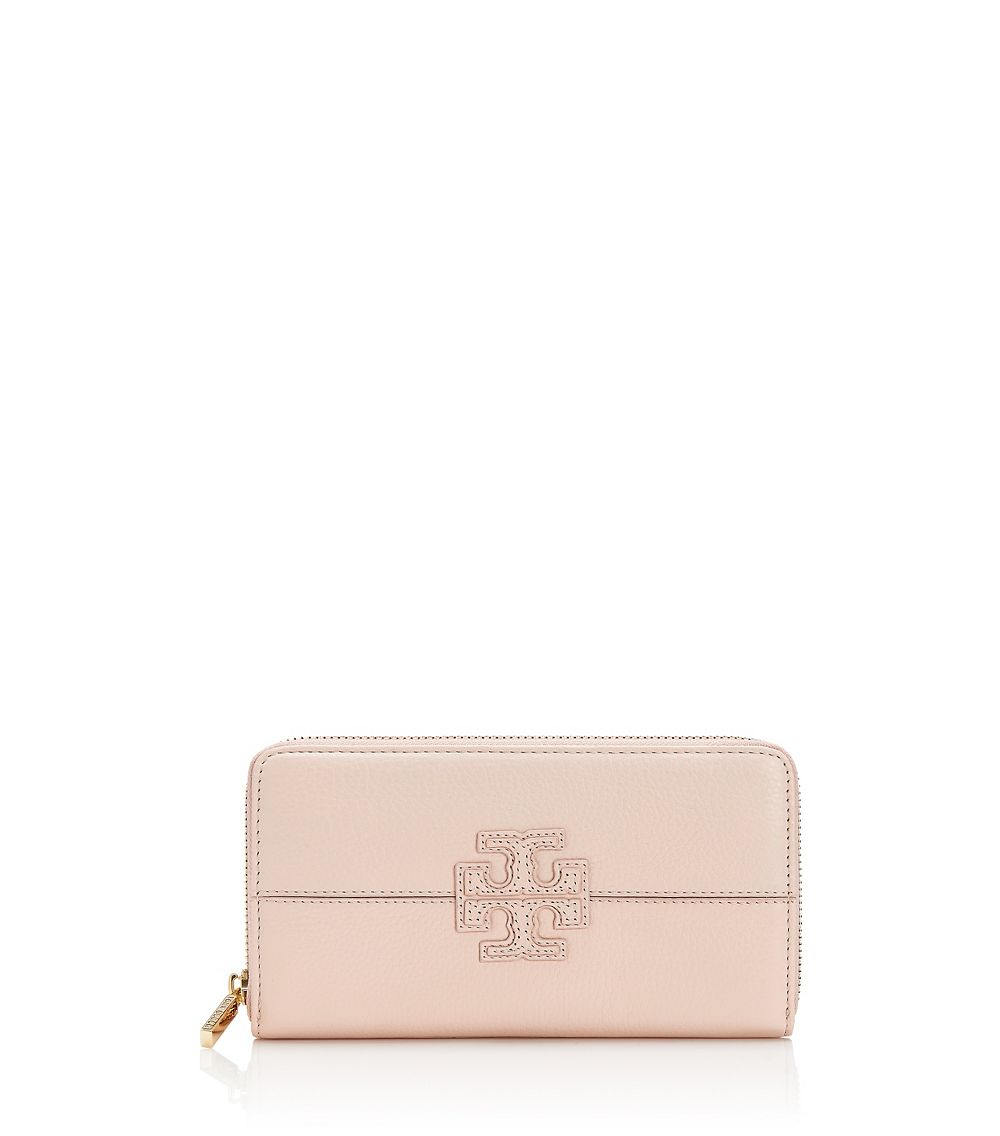 Tory Burch Stacked T Zip Continental Wallet in Pink (BALLET PINK) | Lyst